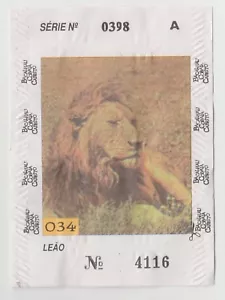 1994 Portugal gum candy paper wrapper Bacalhau Cobaia Cabrito #034 - Lion - Foto 1 di 2