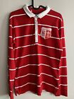 Wales Jersey Rugby World Cup 2015 WRU Red Long Sleeve Men's 100% cotton sz 14