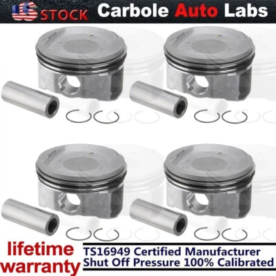 Pistons w/ Rings Fit 2007-2013 Toyota Matrix Camry RAV4 Scion tC Lexus 2.4 2AZFE - Изображение 1 из 4