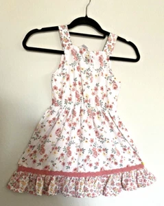Little Lass Mädchen weißes geblümtes Frühlingskleid mit Spitze Gr. 6x Top Zustand - Bild 1 von 9