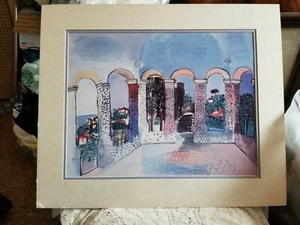 Lustiger bunter Raoul Dufy Passepartoutdruck signiert in Platte  - Bild 1 von 12
