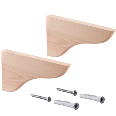 2 Consola de Madera Ángulo Estantería escuadras para estanterias Atornillar Pino - Imagen 1 de 4