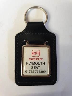 SEAT PLYMOUTH CAR MEMORABILIA COLLECTIBLE KEY FOB KEYRING LEATHER AUTOMOTIVE KEY - Image 1 of 3