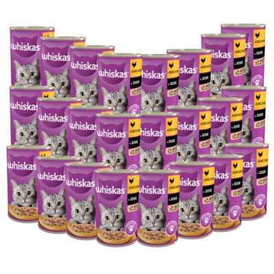 Whiskas 1+ Mit Hähnchen in Sauce 24x400 G Dose Feuchtfutter Für Katzen - Bild 1 von 4