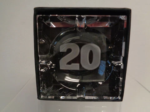 Vintage Nascar Tony Stewart Etched Crystal #20 Glass Ashtray Winston Cup Cover