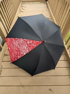 ARAMIS Black And Red Hook Handle Umbrella Cane Vintage — Never Used - Picture 1 of 4