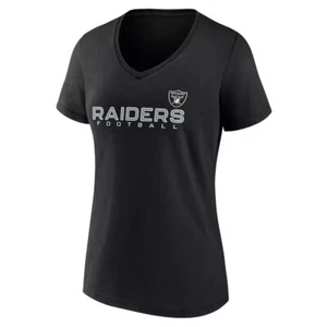 NFL Las Vegas Raiders Women's Short Sleeve V-Neck T-Shirt Black Color Size XL - Picture 1 of 3