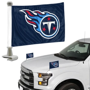 Tennessee Titans Set of 2 Ambassador Style Car Flags - Trunk, Hood  - Picture 1 of 2