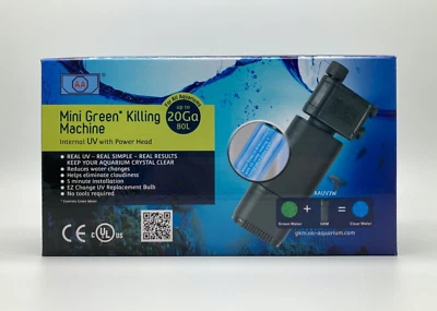 Mini Green Killing Machine 3W (GKM3W) Aquarium UV Steriliser for up to 80L tank - Image 1 of 4
