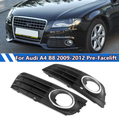 For Audi A4 B8 2009-2012 Pair of Front Bumper Fog Light Grille Grill Bezel Cover - Image 1 of 4