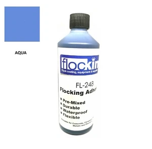 Flocking Adhesive Aqua Blue Pigmented Four to Five SQM plus coverage - Picture 1 of 12