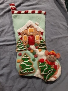 completed 18" merry stocking felt stocking "gumdrop Lane" MS10-036 - Picture 1 of 1
