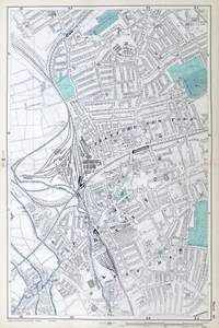 LONDON - STRATFORD, WEST HAM - Original Antique Map - Bacon 1909 - Picture 1 of 4