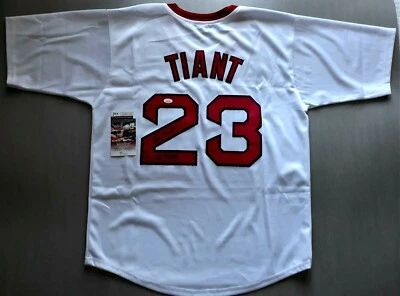 LUIS TIANT  SIGNED  CUSTOM  XL  BOSTON WHITE  JERSEY,  JSA COA #WPP831160 - Image 1 of 4