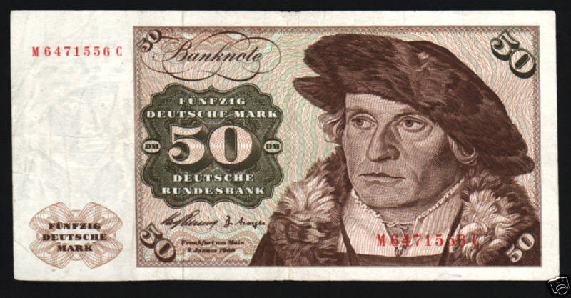 ALEMANIA 50 MARCOS P-21 A 1960 EURO MANO UR-MILLER BILLETE DE DINERO ALEMÁN BILLETE DE BANCO UE Foto 1 de 1