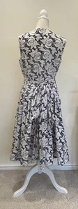 Floral Dress White Blue Size 10 12 - Picture 1 of 8