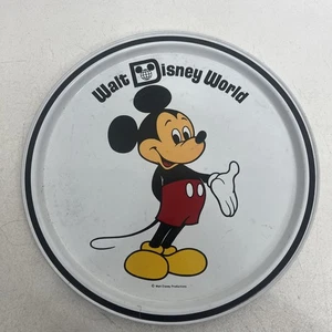 Bandeja de hojalata vintage Walt Disney World Mickey Mouse recuerdo placa de metal / años 70’s - Imagen 1 de 4