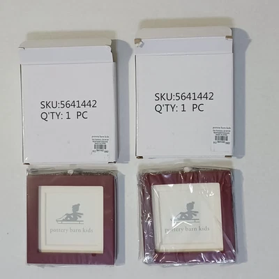 Pottery Barn Niños Marco Cuadrado Adorno S/2 Rojo Nuevo en Caja Sin Monograma Foto 1 de 4