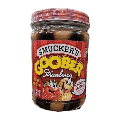 Smucker's Goober mantequilla de maní y rayas de gelatina de fresa, 18 onzas Foto 1 de 4