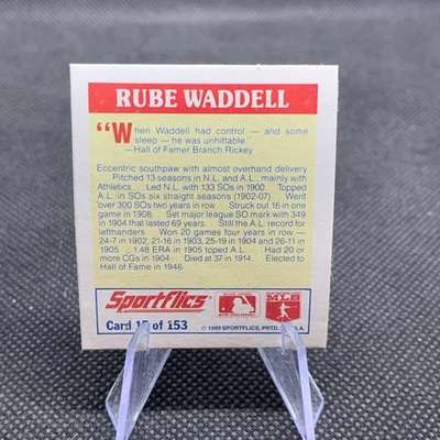 1989 Sportflics The Unforgetables Rube Waddell HOF 15 Of 153 Mini Lenticular - Image 1 of 2