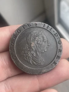 GEORGE 111 CARTWHEEL TWO PENCE COIN FROM 1797 LOVELY CONDITION FREEPOST UK - Picture 1 of 8