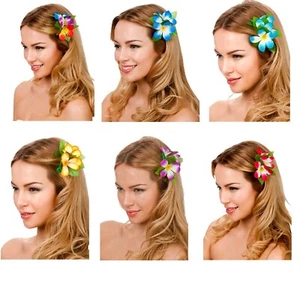 Adulto Niños FLOR HAWAIANA CLIP PARA EL CABELLO Elegante Vestido Accesorio Novedad Fiesta de Verano - Imagen 1 de 7