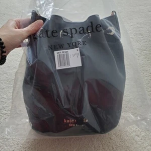 Nuevo con etiquetas Bolso Bucket Rosie Kate Spade Cuero Guijarros Negro - Imagen 1 de 11
