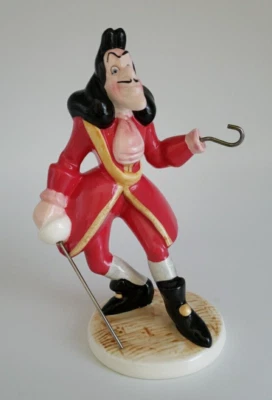 Vintage 1990's Disney Ceramic Captain Hook Figurine from Peter Pan Made Malaysia - Image 1 of 4