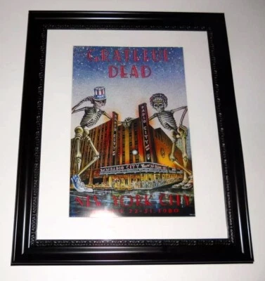 Large Framed Grateful Dead Radio City 1980 NYC Halloween Poster 24" by 20" - Image 1 of 3