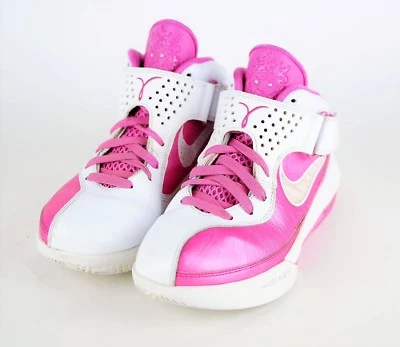 NIKE LEBRON JAMES Women's 7.5 Pink breast cancer awareness high top sneakers - Image 1 of 4