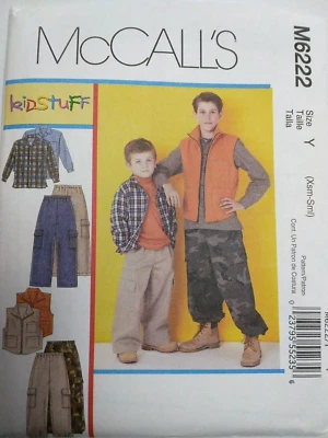 Cargo Pants Vest Shirt Boys Y XS S McCalls M6222 Sewing Pattern Urban Hunting - Image 1 of 4