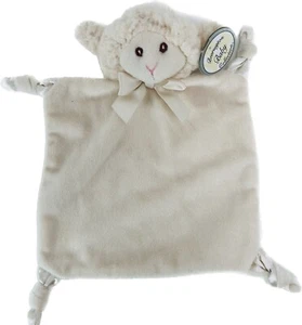 Manta de seguridad Bearington Baby Collection Wee Lamby Lamb esquinas anudadas Lovey - Imagen 1 de 5