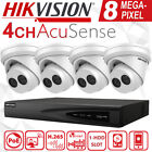Hikvision 4K 4CH 4POE CCTV Security System Turret 8MP Mic IP Camera HDD Lot