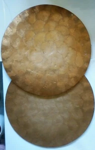 Capiz Muschel runde Tischsets dunkelhellig Gold Kork gebraucht 15 Zoll 2er Set - Bild 1 von 6