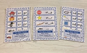 The Blue Series - Initial, Vowel And Ending  Wipewriter set - Montessori - Picture 1 of 3