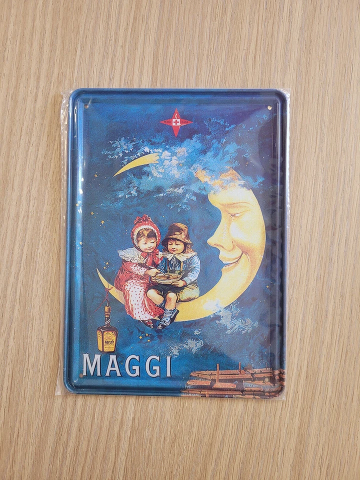 Plaque métal vintage, affiche publicitaire, bouillon cube MAGGI, déco rétro, - Photo 1/1