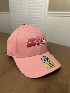 Seattle Seahawks '47 Brand Youth MVP Pink Rose Logo Snapback Hat Dad Cap - Picture 1 of 5