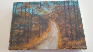 QUADRO DIPINTO OLIO SU TELA/APPENDIABITI DA PARETE/TARGA SCENARI STRADE DI CAMPAGNA - Foto 1 di 2
