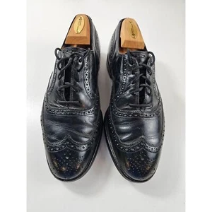 Johnston & Murphy Mens Size 9.5 E/C Black Leather Wingtip Dress combo last shoes - Picture 1 of 9