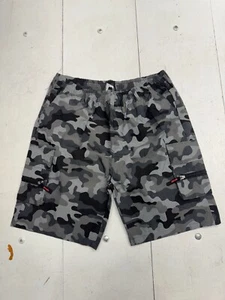 Shein schwarz grau Camouflage sportliche Cargo Kordelzug Shorts Herren Größe XXL - Bild 1 von 5