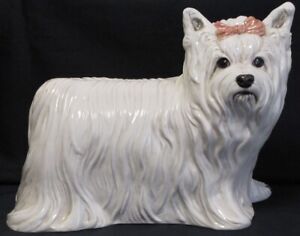 *Large Vintage Ceramic Dog Figurine Maltese Excellent Used Condition*