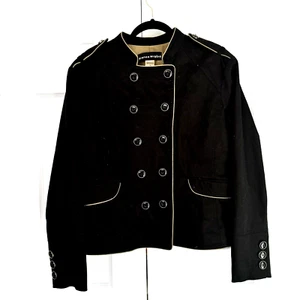 Bianca Nygard Jacket Wmn: Lg Black Conductor Military Officer Blazer Structured - Picture 1 of 5