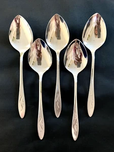 5) Vintage ONEIDACRAFT Deluxe EMBER GLOW Brushed Stainless TABLESPOONS Flatware - Bild 1 von 5