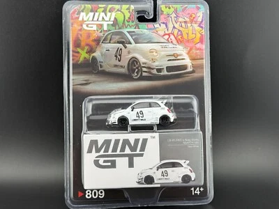 Mini GT LB-WORKS x Abas Works ABARTH 595 Gara White #809 1/64 - Image 1 of 4