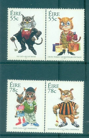 Ireland - Sc# 1753a-5a. 2007 Cats by Martyn Turner. MNH Pairs. $7.50 Cover