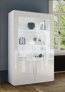 Glasvitrine Vitrine Glasschrank Schrank Wohnzimmer Schränke Hochglanz - Bild 1 von 2