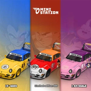 Mini Station 1:64 RWB 964 Sun Wukong Goku/Vegeta/Majin Buu Model Car - Picture 1 of 28