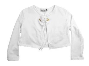 Plain Cardigan Sweater Long Sleeves Match Flowers Girls Dresses Winter Wedding - Picture 1 of 1