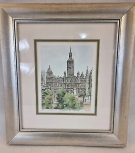 Vintage Framed Artwork - Glasgow City Chambers - by Jhonny Martin