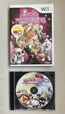 Lot Of (2) Nintendo Wii Games; Barbie Groom And Glam Pups, Hello Kitty Seasons - Image 1 of 4